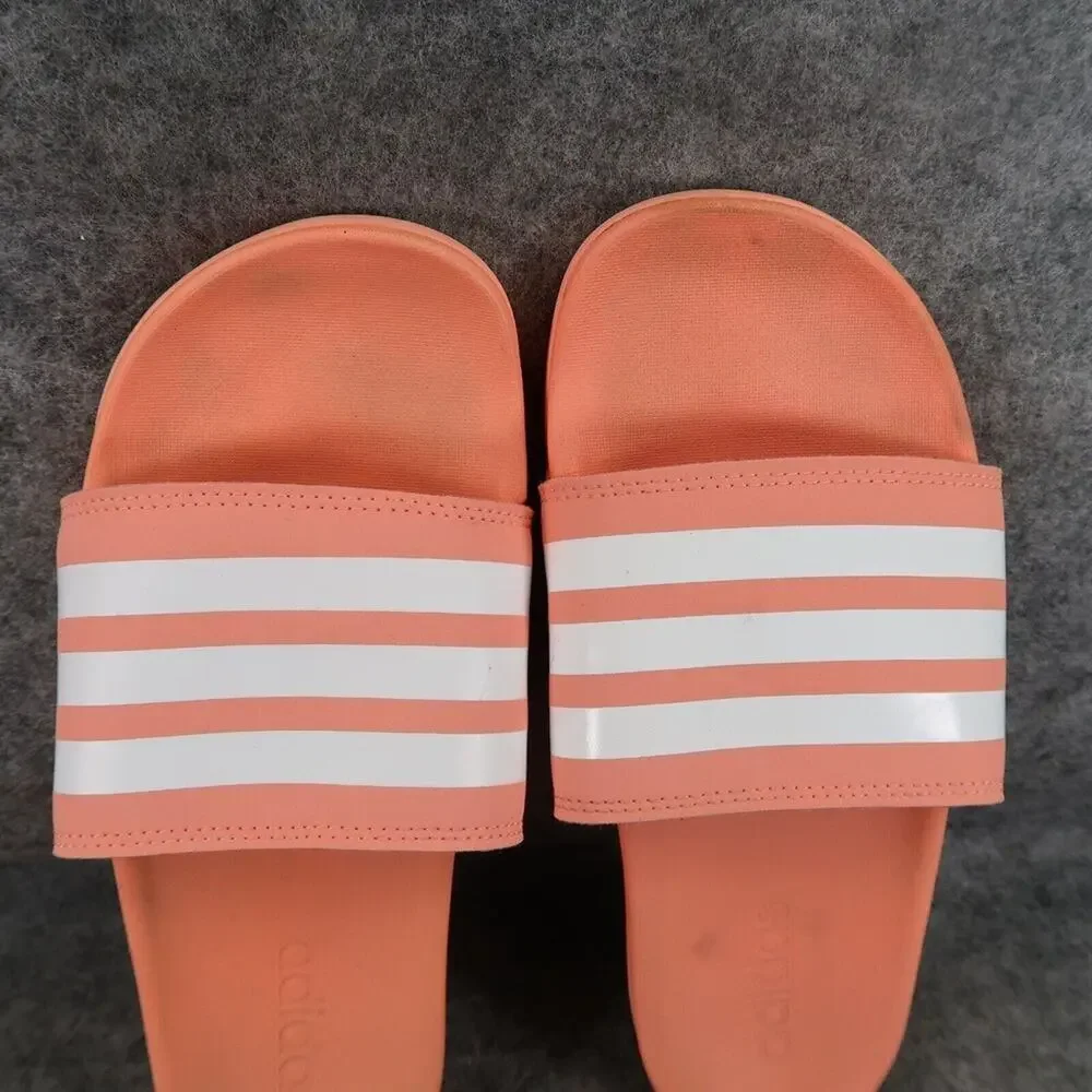 Adidas Shoes Mens 7 Sandal Slides Adilette Casual Comfort Coral White Cloudfoam